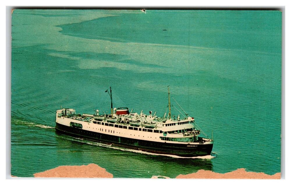 Vintage M.V.S. ABEGWEIT Ferry PEI to New Brunswick Postcard 1960s Posted